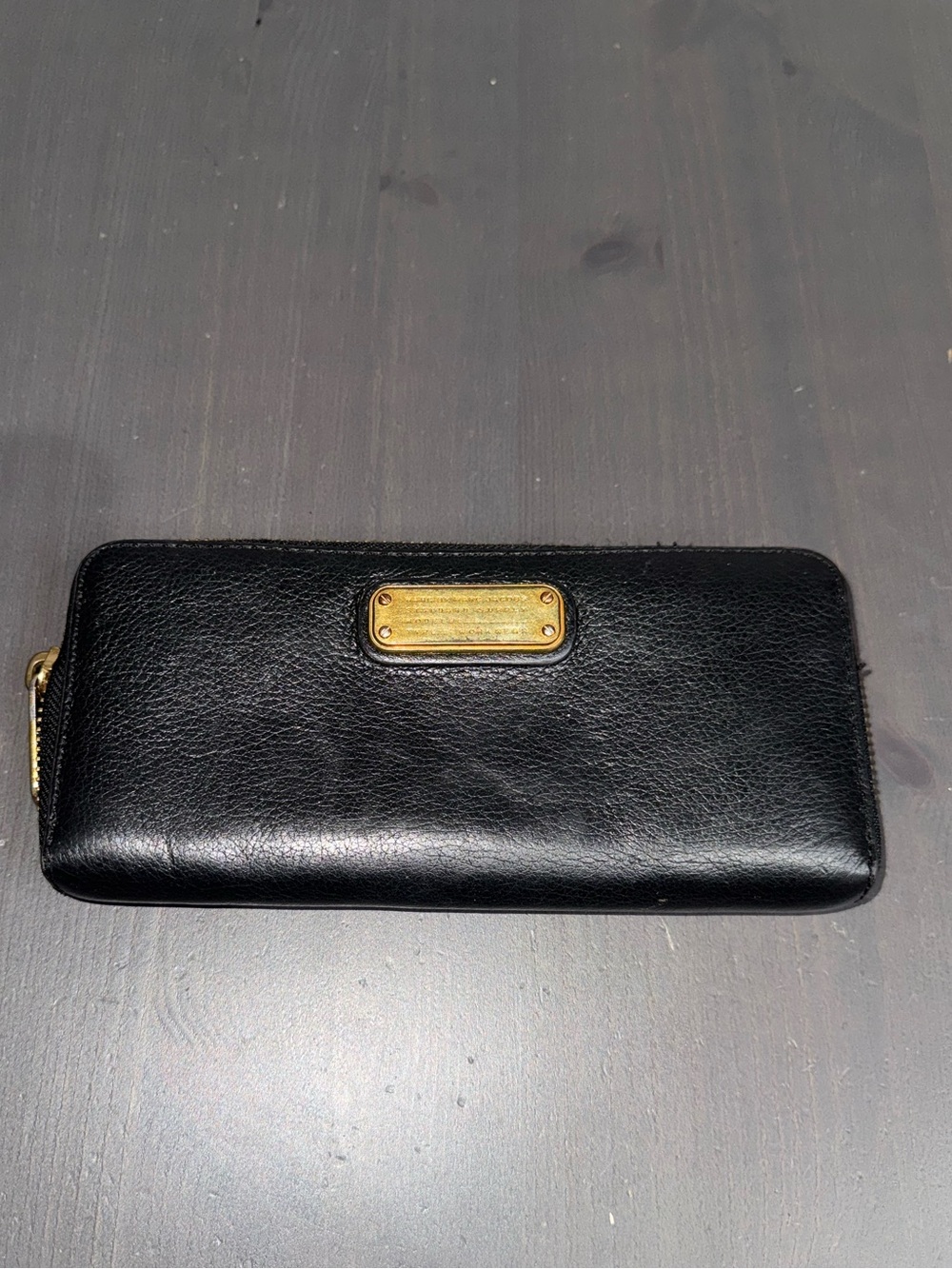 Marc Jacobs Black Leather Zippered Wallet
